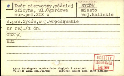 dwór pierwotny, później oficyna, skan 1