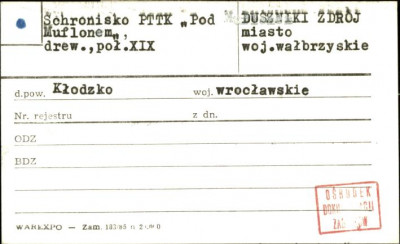 schronisko PTTK Pod Muflonem, skan 1