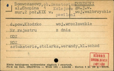 dom wczasowy, ob. Sanatorium Kolejowe pawilon I, skan 1