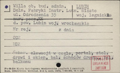 willa, ob. budynek admin. Doln. Fabryki Instr. Lutn., skan 1