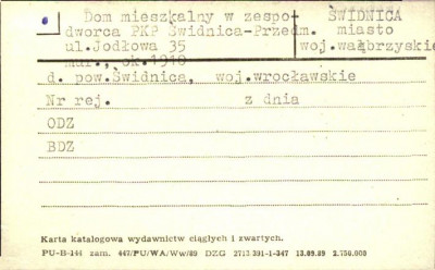 dom mieszkalny w zespole dworca PKP Świdnica-Przedmieście, skan 1