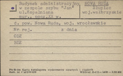 budynek administracyjny w zespole szybu Jan, skan 1