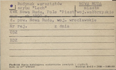 budynek warsztatów szybu Lech, skan 1