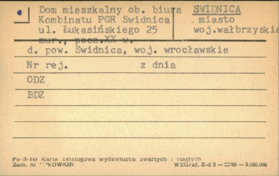 dom mieszkalny, ob. biura Kombinatu PGR Świdnica, skan 1