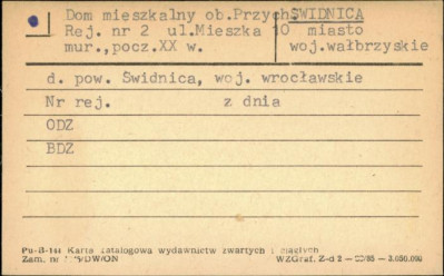 dom mieszkalny, ob. Przych. Rej. nr 2, skan 1