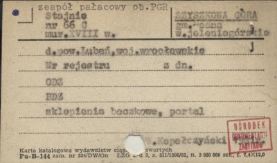 zespół pałacowy ob. PGR - stajnie, skan 1