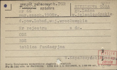 zespół pałacowy ob. PGR- spichlerz, skan 1