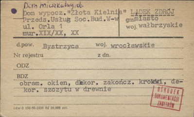 dom mieszkalny, dom wypocz. Złota Kielnia Przeds. Usług. Soc. Bud. W-w, skan 1