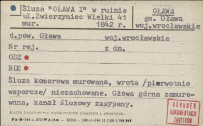 śluza Oława I w ruinie, skan 1