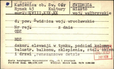 kamienica, ob. Św. Ośr. kultury, skan 1