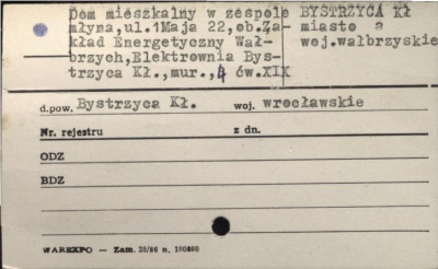 dom mieszkalny w zespole młyna, ob. Zakład Energetyczny Wałbrzych, Elektrownia Bystrzyca Kł., skan 1