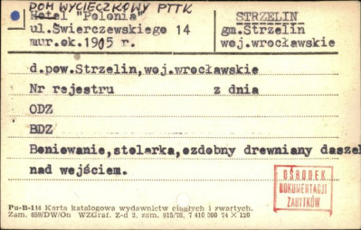 dom wycieczkowy PTTK Polonia, skan 1