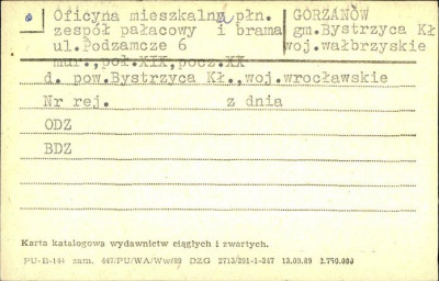 oficyna mieszkalna płn. - zespół pałacowy i brama, skan 1