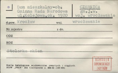 dom mieszkalny, ob. Gminna Rada Narodowa, skan 1