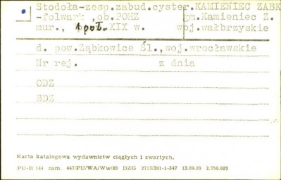stodoła - zespół folwarku cysterskiego, ob. POHZ, skan 1