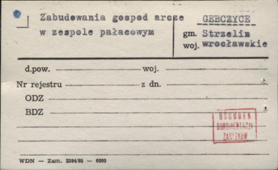 Zabudowania gospodarcze w zespole pałcowym, skan 1