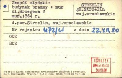 zespół młyński: budynek bramny + mur, skan 1