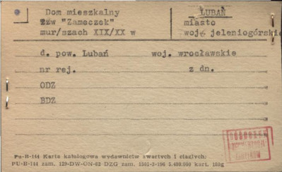 dom mieszkalny zw. Zameczek, skan 1