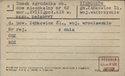domek ogrodnika, ob. dom mieszkalny, skan 1