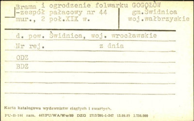 brama i ogrodzenie folwarku - zespół pałacowy, skan 1