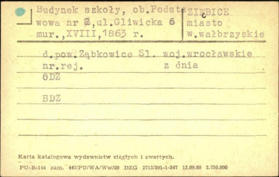 budynek szkoły, ob. Podstawowa, skan 1