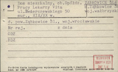 dom mieszkalny, ob. spółdz. pracy lekarzy Vita, skan 1
