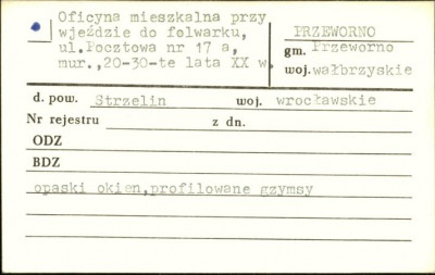 oficyna mieszkalna przy wjeździe do folwarku, skan 1