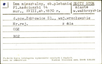 dom mieszkalny, ob. plebania, skan 1