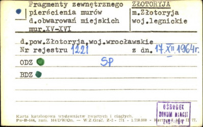fragmenty zewnętrznego pierścienia murów d. obwarowań miejskich, skan 1