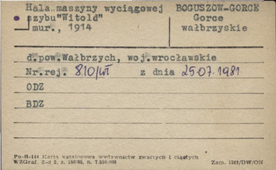 Hala maszyny wyciągowej szybu Witold, skan 1
