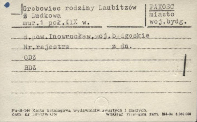 grobowiec rodziny Laubitzów z Ludkowa, skan 1