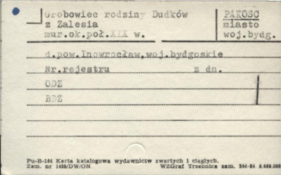 grobowiec rodziny Dudków z Zalesia, skan 1