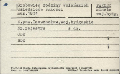 grobowiec rodziny Wolańskich dziedziców Pakości, skan 1