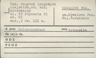 rogatki miejskie, ob. budynek mieszkalny, skan 1