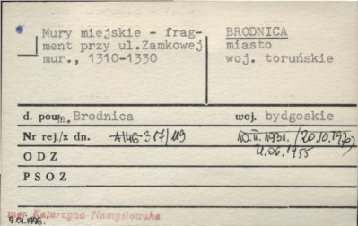 mury miejskie - fragment przy ul. Zamkowej, skan 1