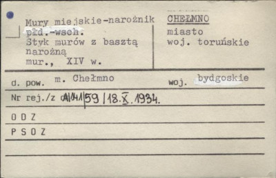 mury miejskie - narożnik płd.-wsch., styk murów z basztą narożną, skan 1