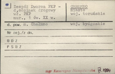 zespół dworca PKP - d. odcinek drogowy, skan 1