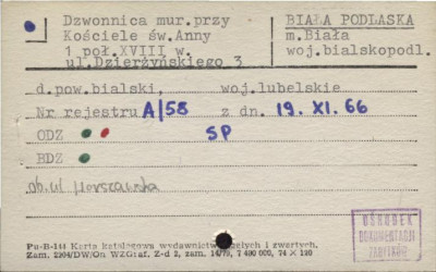 dzwonnica przy kościele św. Anny, skan 1