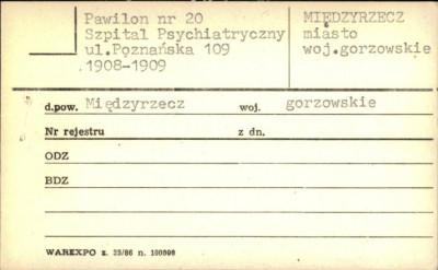 pawilon nr 20 Szpital Psychiatryczny, skan 1