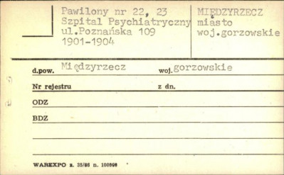 pawilony nr 22, 23 Szpital psychiatryczny, skan 1