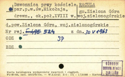 dzwonnica przy kościele par. pw. św. Mikołaja, skan 1