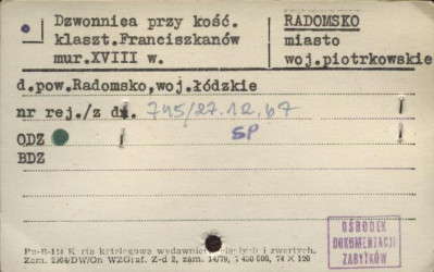 dzwonnica przy kościele klasztornym franciszków, skan 1