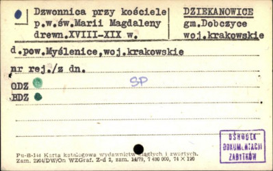 dzwonnica przy kościele pw. św. Marii Magdaleny, skan 1