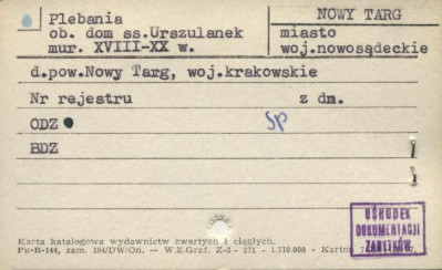 plebania, ob. dom ss. Urszulanek, skan 1