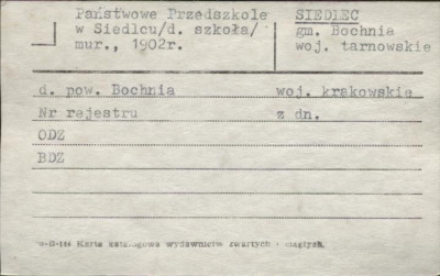 Państwowe Przedszkole w Siedlcu, skan 1