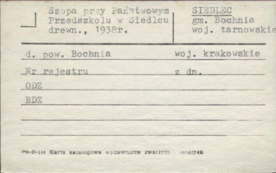 szopa przy Państwowym Przedszkolu w Siedlcu, skan 1