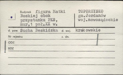 figura Matki Boskiej obok przystanku PKS, skan 1
