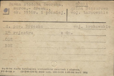 dawna stodoła dworska, skan 1