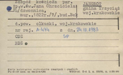 dzwonnica w zespole kościoła par. pw. św. Jana Chrzciciela, skan 1