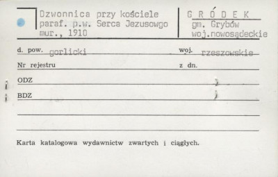 dzwonnica przy kościele paraf. pw. Serca Jezusowego, skan 1